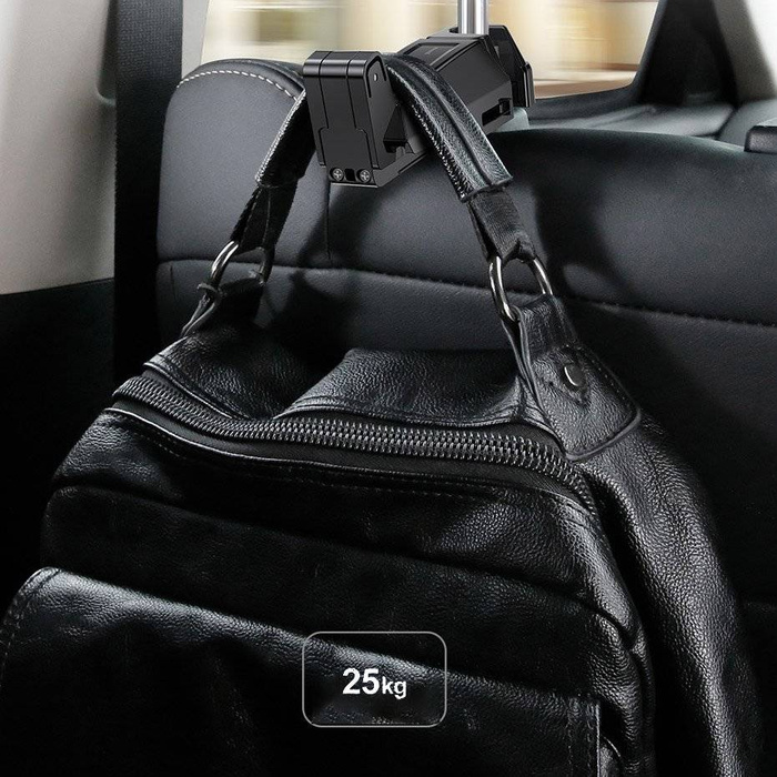 Baseus backseat vehicle phone holder hook Auto Rücksitz Kopfstütze Tablet Smartphone Halterung 4.0''-6.5'' schwarz (SUHZ-A01)