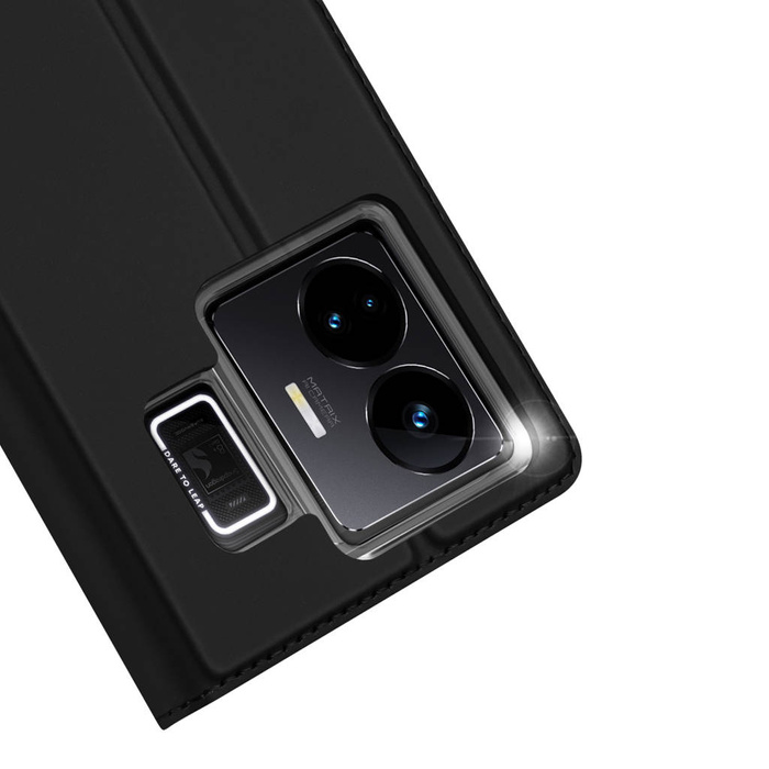 Custodia Dux Ducis Skin Pro per Realme GT Neo 5 / Realme GT3 Flip Cover Card Wallet Stand nero
