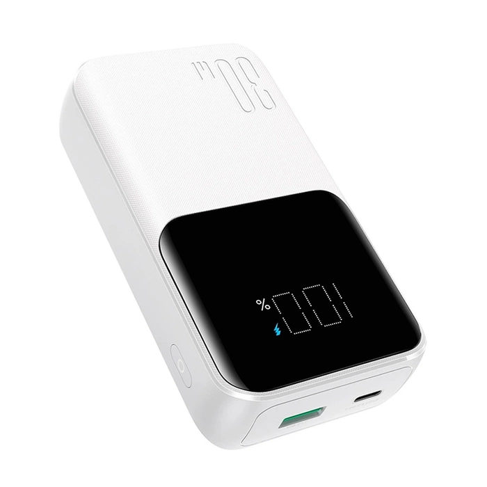 Mini power bank avec câbles intégrés Joyroom JR-PBC06 30W 10000mAh - blanc