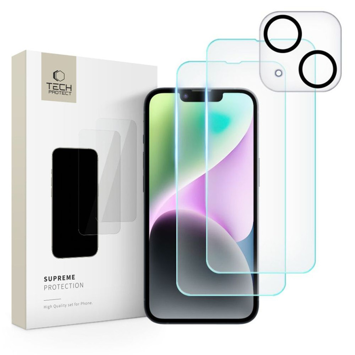 Tempered Glass TECH-PROTECT SUPREME SET IPhone 14 CLEAR