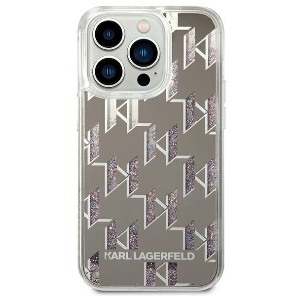 Karl Lagerfeld KLHCP14LLMNMS iPhone 14 Pro 6.1" hardcase silver/silver Liquid Glitter Monogram