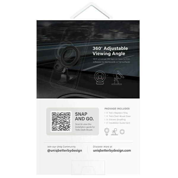 Uniq Support magnétique pour tableau de bord de voiture Sam Trelix, noir/noir minuit