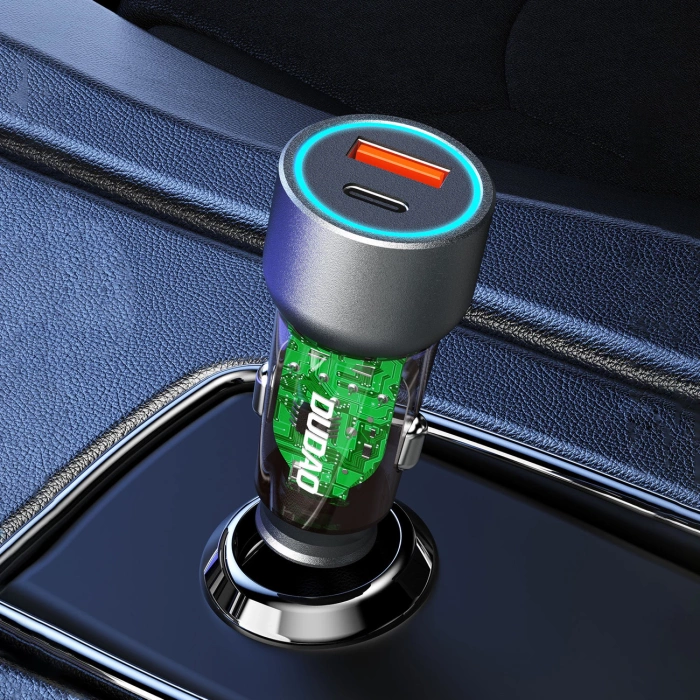 Dudao R4T 30W USB-A / USB-C Car Charger - Gray