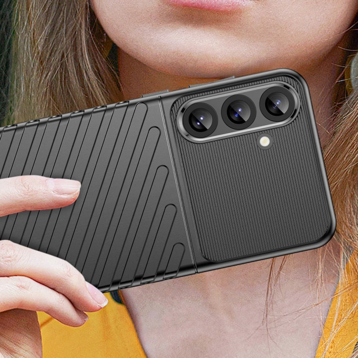 Thunder Case Hülle für Samsung Galaxy S25+ Silikon Panzerhülle - Schwarz