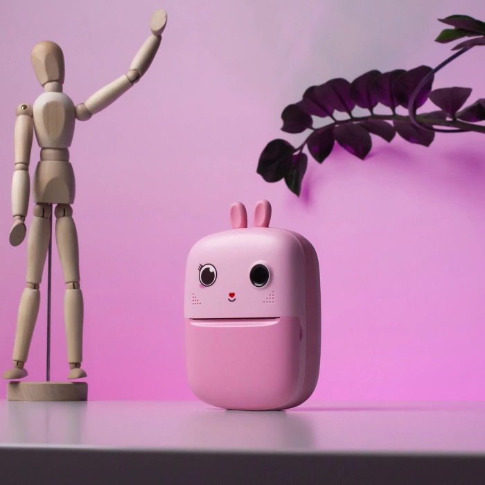 Mini-Thermodrucker für Kinder mit Kamera und Camcorder – rosa