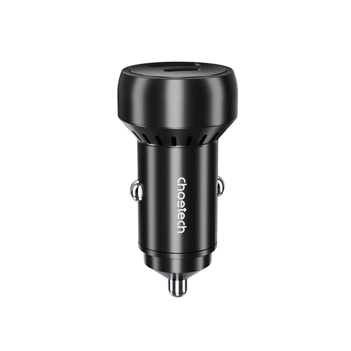 Caricabatteria da auto Choetech TC0014 USB-C USB-A PD 60W con retroilluminazione LED - nero