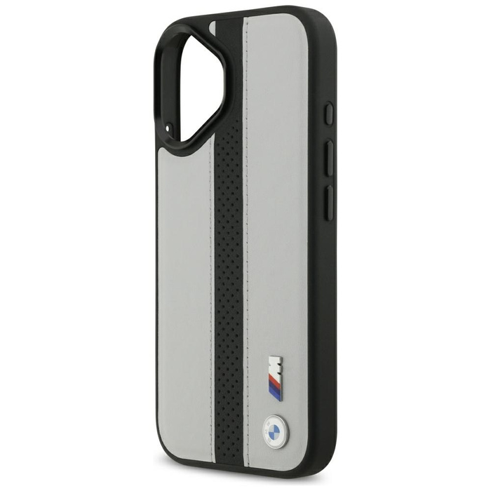 Etui BMW M Perforated Stripe Logo        MagSafe do iPhone 17 szary
