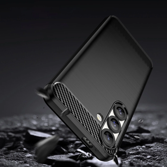 Carbon Case Flexibles Silikon für Nothing Phone (3a) - Schwarz