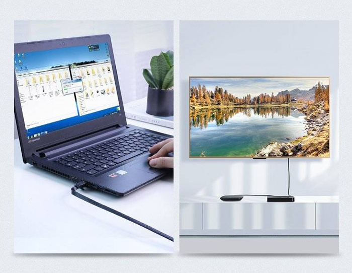 Ugreen Flat Cable Internet Network Cable Ethernet Patchcord RJ45 Cat 7 STP LAN 10 Gbps 3m Black (NW106 11262)