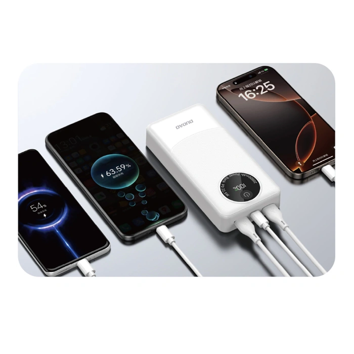 Powerbank Dudao K12Pro 22,5W PD 20000mAh USB-A, USB-C - biały