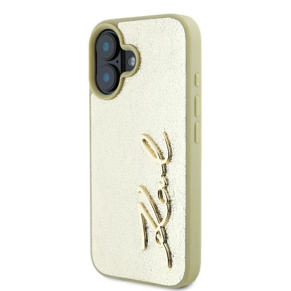 Etui Karl Lagerfeld iPhone 16 6.1" złoty/gold hardcase Metal Signature