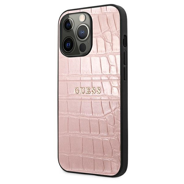 Case GUESS Apple iPhone 13 13 Pro Croco Strap Collection Pink Case