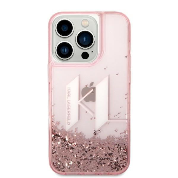 Karl Lagerfeld KLHCP14LLBKLCP iPhone 14 Pro 6,1" rosa/rosa hartcase Liquid Glitter Big KL
