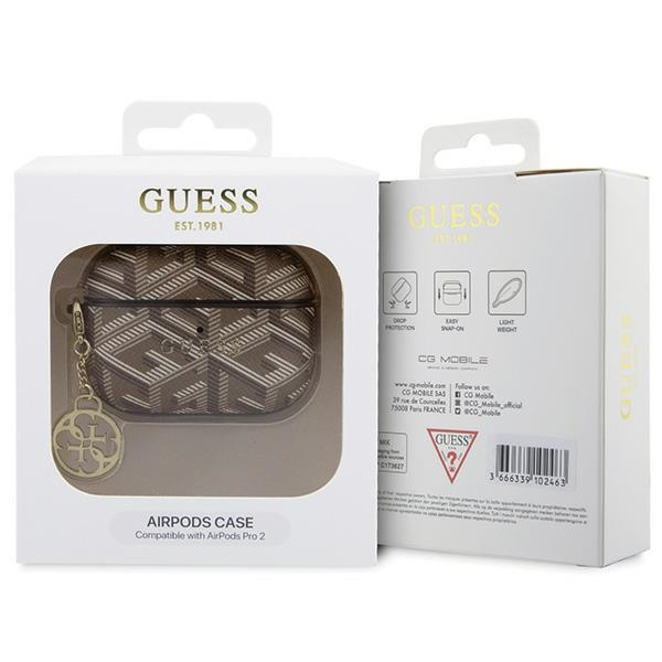 Hülle Guess GUAP2PGCE4CW AirPods Pro 2 Abdeckung braun/braun GCube Charm Case