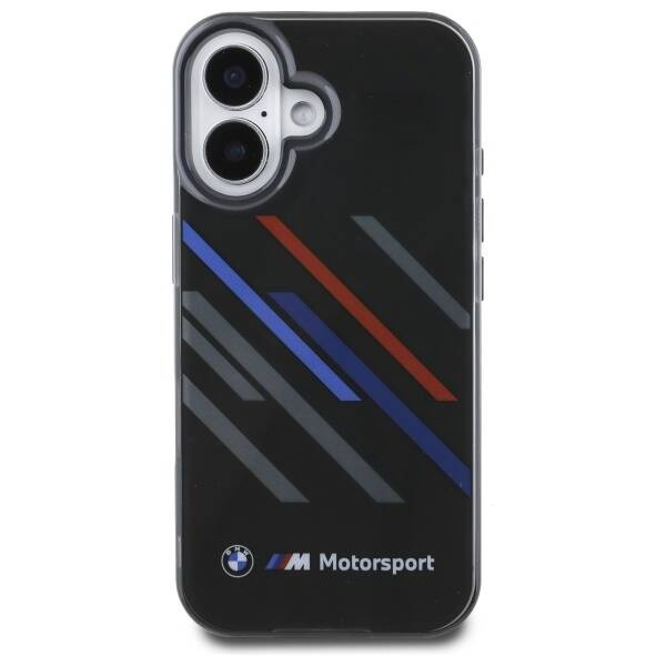 Coque BMW iPhone 16 Plus 6.7" noir/noircase Motosport IML Random Stripes