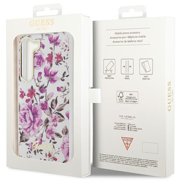 Hülle Guess Guhcs23shcfwst S23 S911 Weiß/Weiß Hardcase Flower Kollektion Case