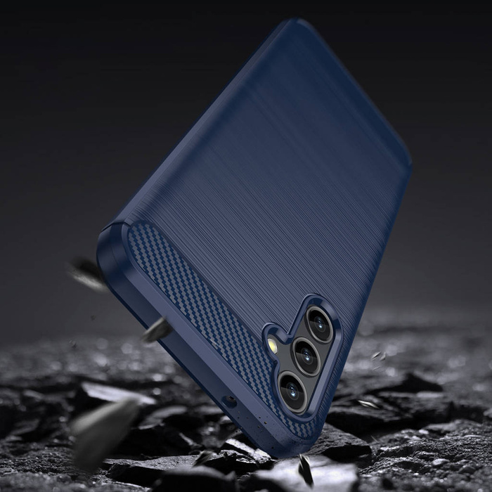 Carbon Case für Samsung Galaxy A14 5G flexible Silikon-Carbon-Hülle blau