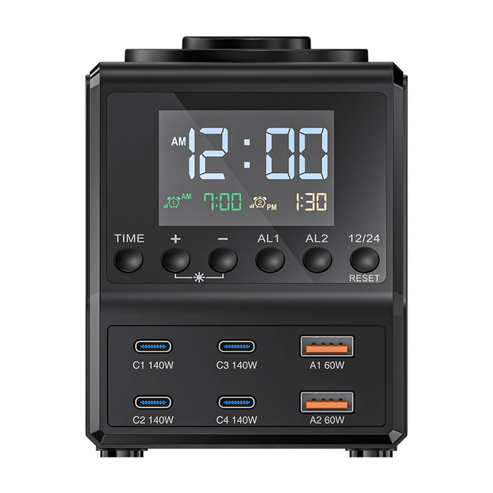 Blitzwolf BW-FW10 alarm clock with charger 2xUSB-A, 4xUSB-C, 240W