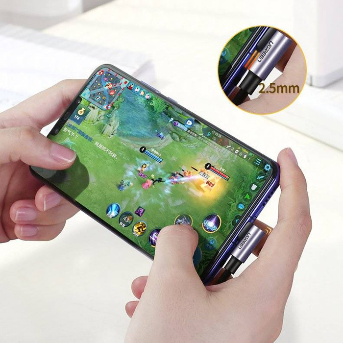 Ugreen angled cable USB Type C - USB Type C Power Delivery 60 W 20 V 3 A 2 m black-gray cable (US255 50125)