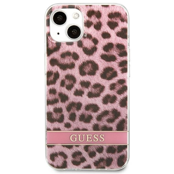 Hülle GUESS Apple iPhone 13 Mini Leopard Rosa Hartcase