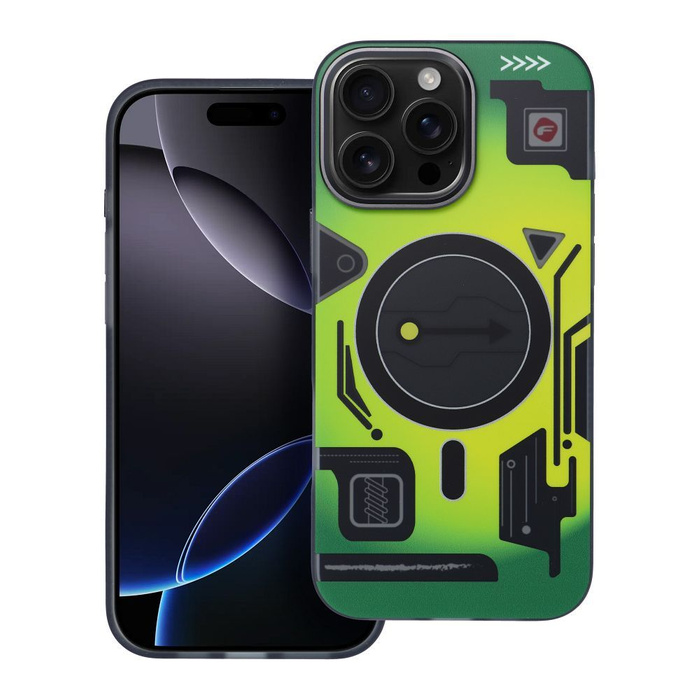 Etui na iPhone 16 PRO MAX Forcell F-Protect Levels Dual Layer 4D technology zgodny z MagSafe Military Drop-Test cyber green