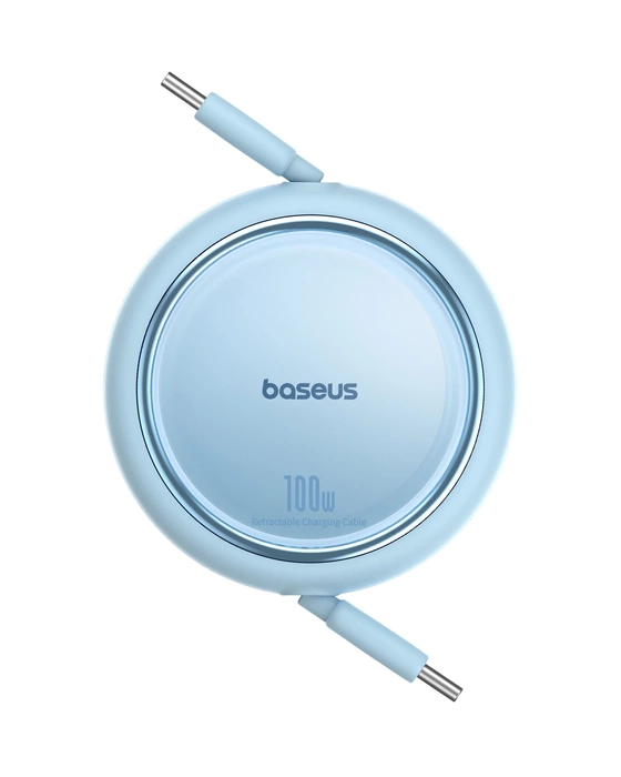 Baseus Free2Draw Mini USB-C – USB-C 100 W 1 m einziehbares Kabel – blau