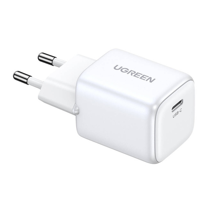 Alta velocidad cargador GaN USB C 30W PD Ugreen Nexode Mini - Blanco
