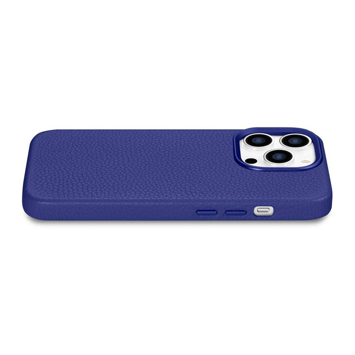 iCarer Litchi Premium Leather Case Leather Case iPhone 14 Pro Max Magnetic with MagSafe Dark Blue (WMI14220712-DB)