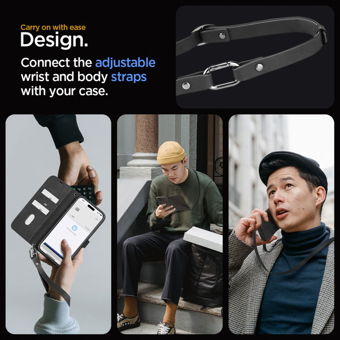 Cover Spigen Portafoglio 's' Pro iPhone 15 Pro Nero Case