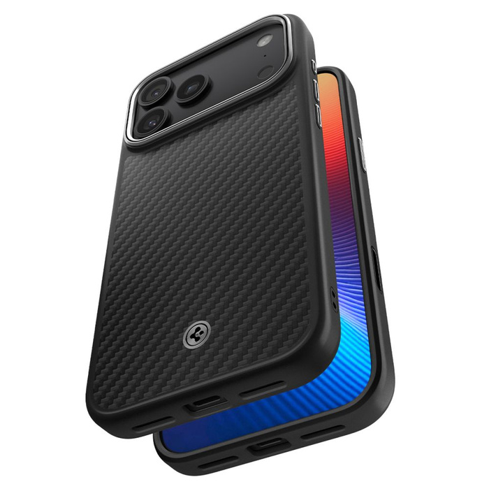 Spigen ENZO ARAMID "T" Mag MagSafe IPhone 17 PRO SCHWARZ/SILBER