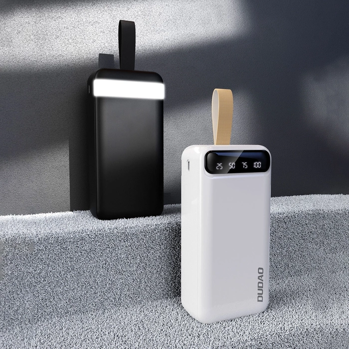 Dudao K8S+ Powerbank 10W 30000mAh 2x USB-A mit LED-Licht - Weiß