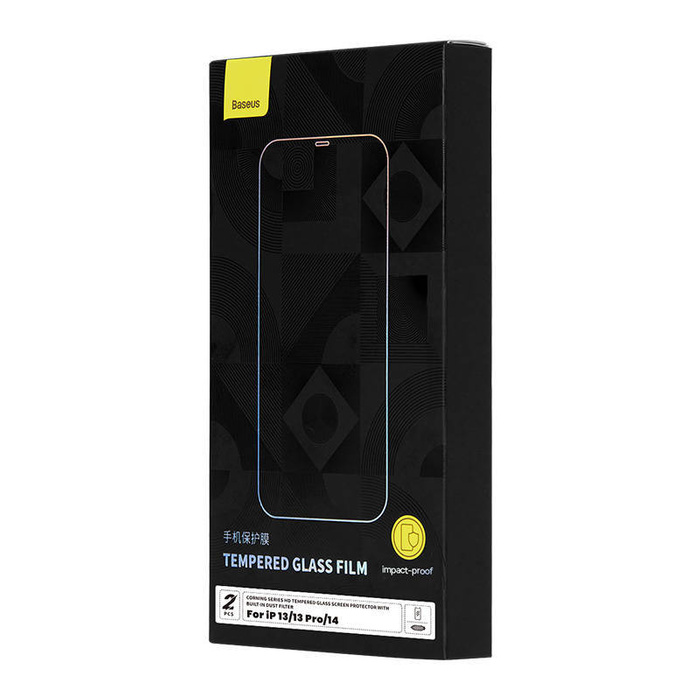 Tempered Glass Baseus Corning for iPhone 13/13 Pro/14 with built-in dust filter