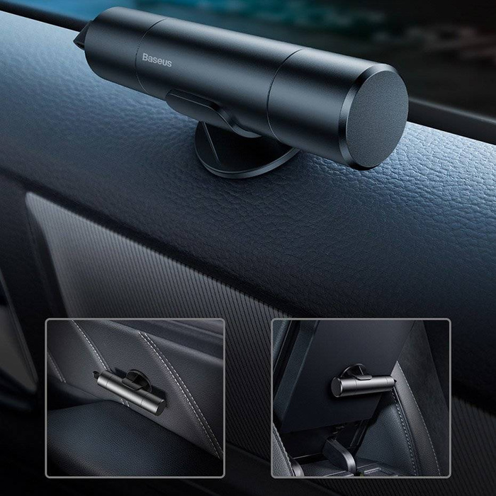 Baseus Sharp Tool Safety Hammer (Window-breaking+Safety belt cutting) Dark gray (CRSFH-0G)