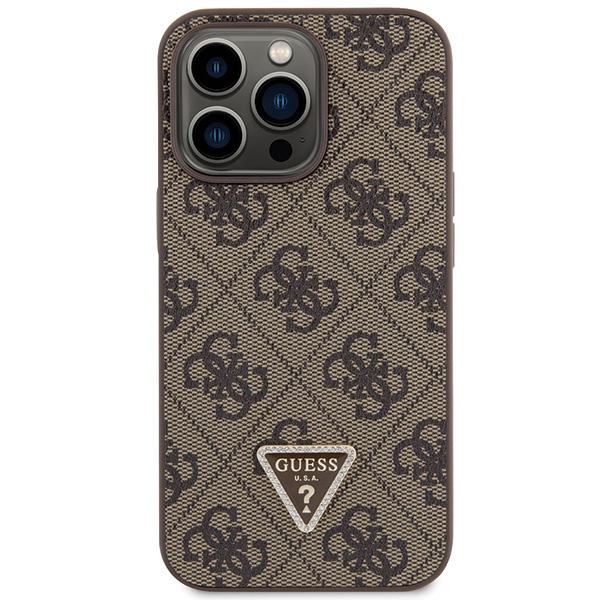 Guess GUHCP13XP4TDSCPW iPhone 13 Pro Max 6.7" braun/braun hartcase Crossbody 4G Metall Logo