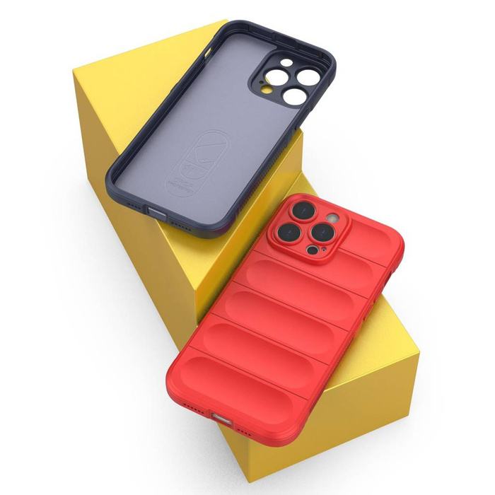 Magic Shield Case Hülle für iPhone 14 Pro Max elastische gepanzerte Hülle in Burgund