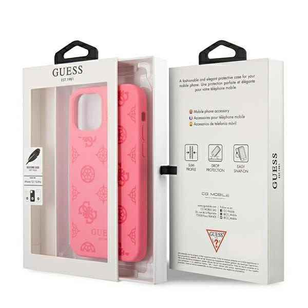 Cover GUESS Apple iPhone 12 Pro Max Peony Collection Fuchsia Hardcase