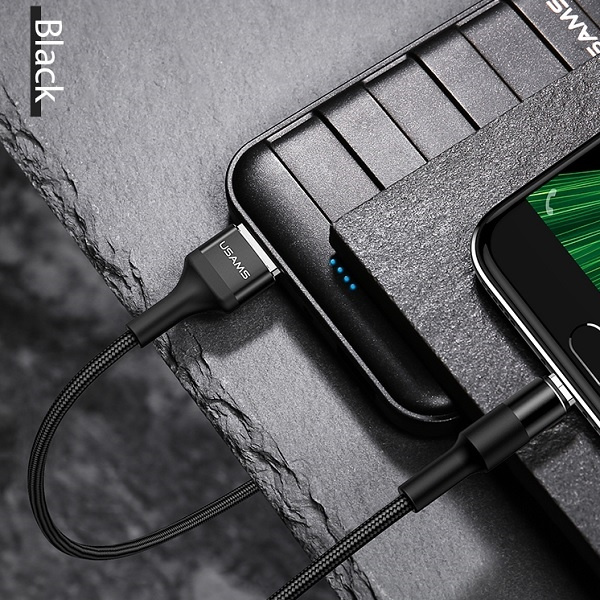 Kábel Opletený USAMS MicroUSB 2A 1,2 m U5 SJ224USB01 US-SJ224 Black