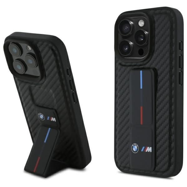 Coque BMW iPhone 16 Pro Max 6.9" noir/noircase M Grip Stand Smooth and Carbon