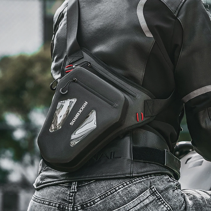 Rockbros Motorradtasche für Beine, Oberschenkel, Taille, Schulter, Schwarz