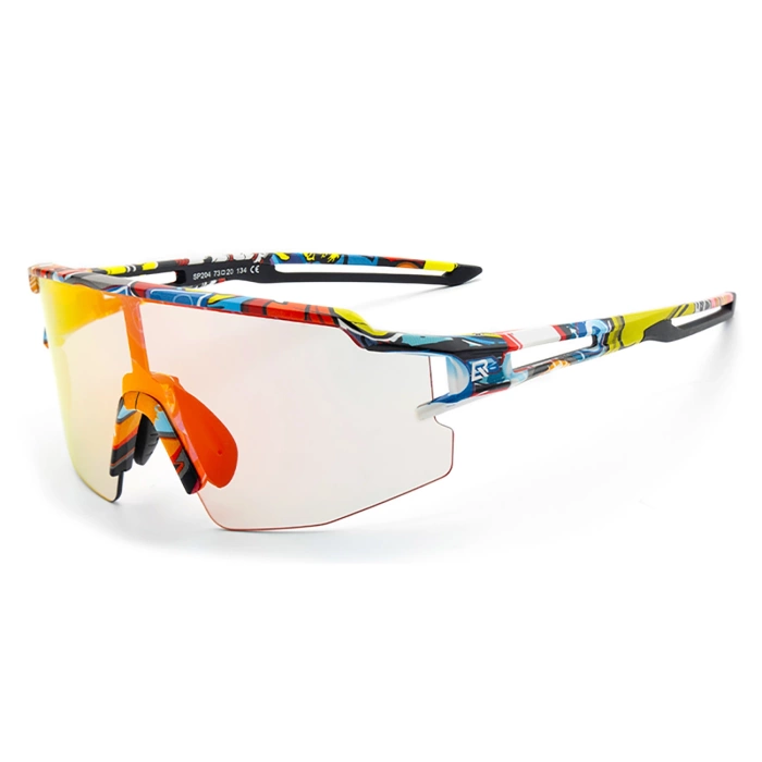 Rockbros Photochrome Fahrradbrille mit UV-Schutz und Korrektureinsatz - Mehrfarbig