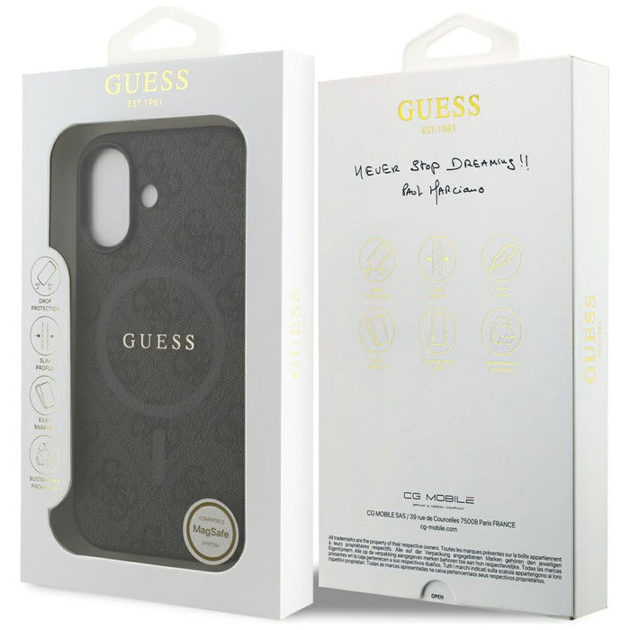 Etui Guess 4G Ring Classic Logo MagSafe  do iPhone 17 czarny