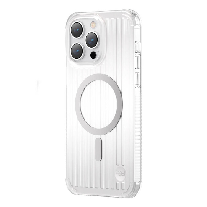 Custodia magnetica Kingxbar PQY Go Out Series per iPhone 14 Plus MagSafe argento