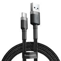 Baseus Cafule Kabel strapazierfähiges Nylonkabel USB / USB-C QC3.0 3A 1M schwarz-grau (CATKLF-BG1)
