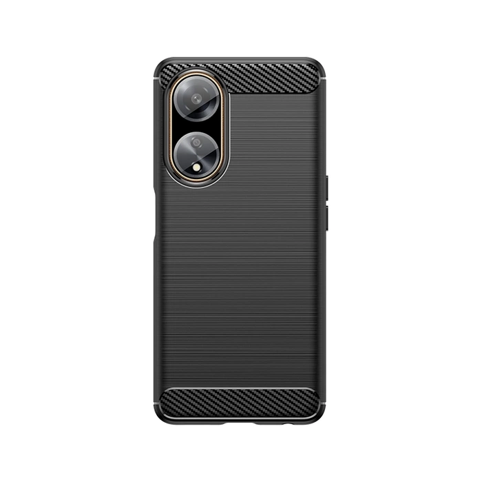Funda flexible con patrón de carbono para Oppo A98 5G Carbon Case - negra