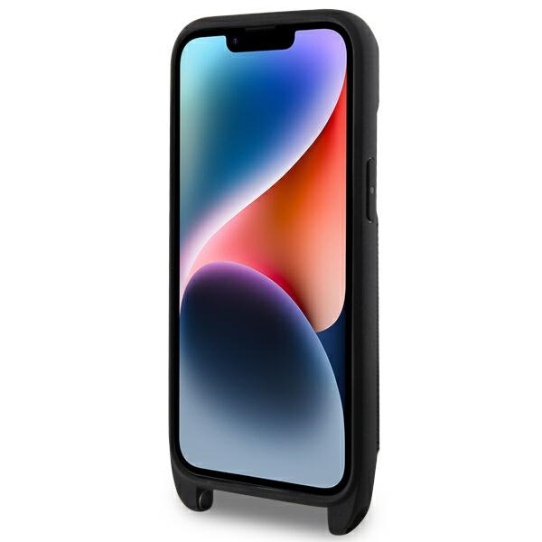 Hülle Karl Lagerfeld KLHCP14MCSAKCPMK iPhone 14 Plus 6,7" hartcase schwarz/schwarz Crossbody Saffiano Karl &amp; Choupette Case