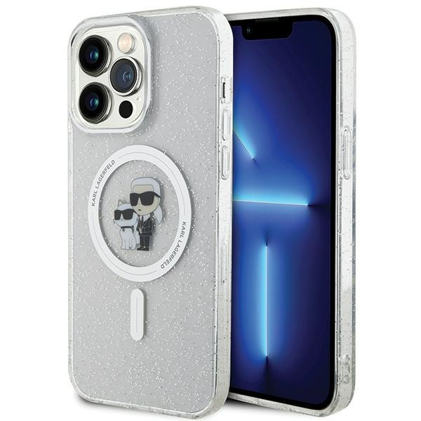 Etui Karl Lagerfeld KLHMP15XHGKCNOT iPhone 15 Pro Max 6.7" transparent hardcase Karl&Choupette Glitter MagSafe Case