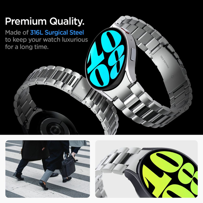 Armband Spigen Galaxy Watch Modern Fit Band Samsung 6 (44 Mm) Silber