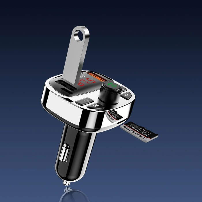 Transmiter Dudao R2PRO+ z portami ładowania PD25W Bluetooth 5.3 RGB - czarno-srebrny