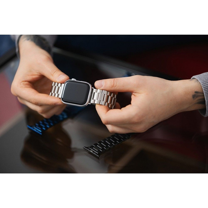 FORCELL F-DESIGN FA10 pasek do APPLE Watch 42 / 44 / 45 / 49 mm czarny