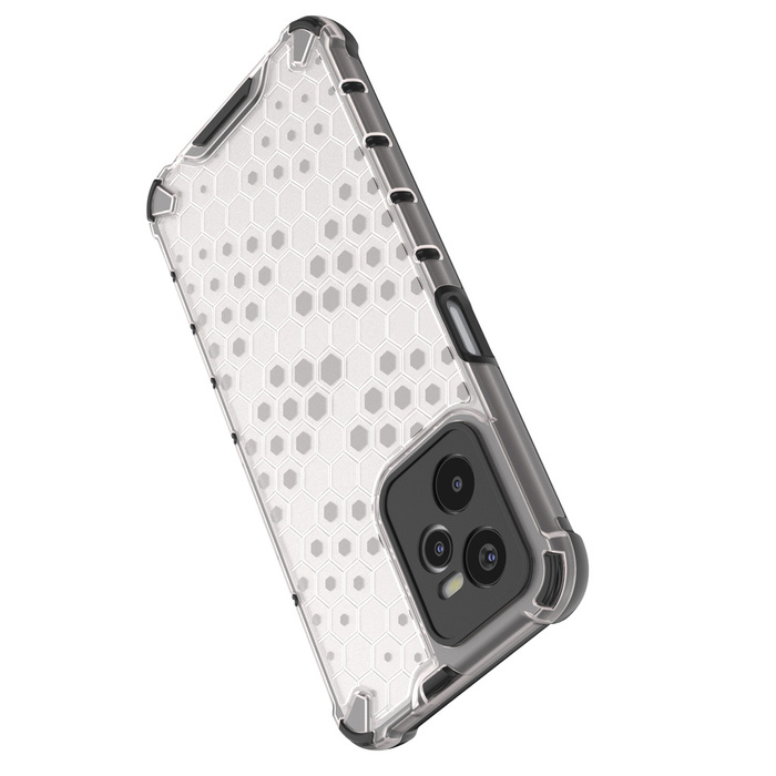 Honeycomb case armored cover with a gel frame Realme C35 transparent